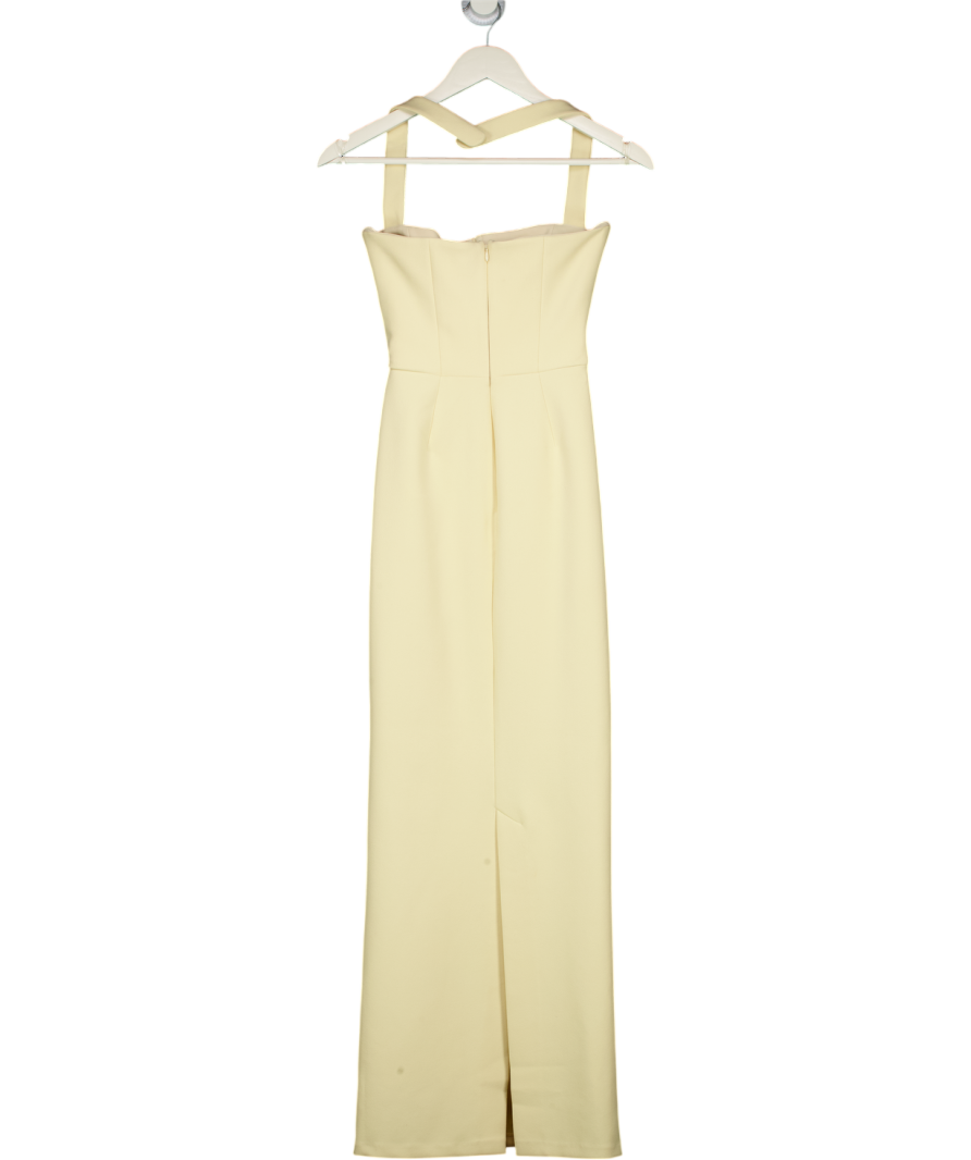 HOUSE OF CB Cream Mia Halter-neck Stretch-woven Maxi Dress - Ecru UK XS