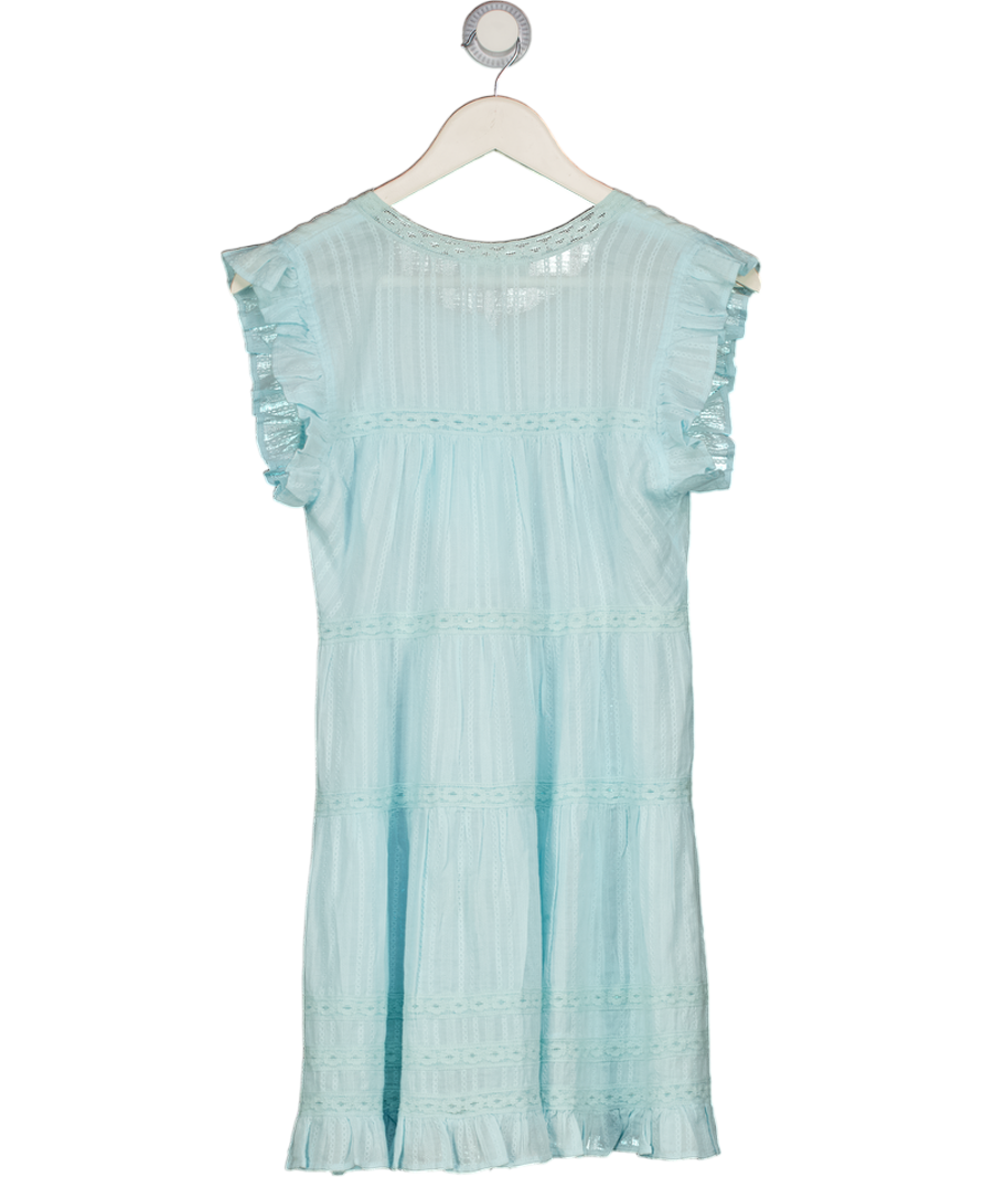 MELISSA ODABASH Blue Rebekah Lace-trim Cotton Dress 14 Years