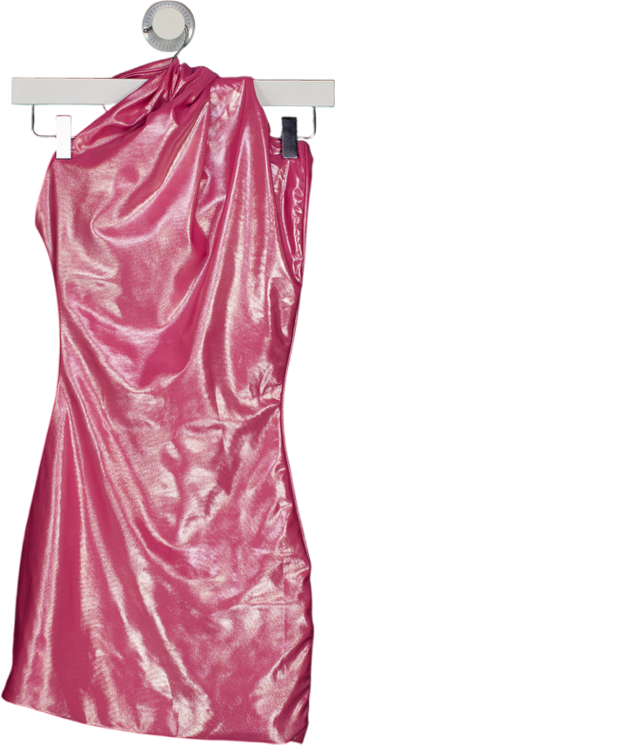 Coucoo Pink Metallic One Shoulder Mini Dress UK S