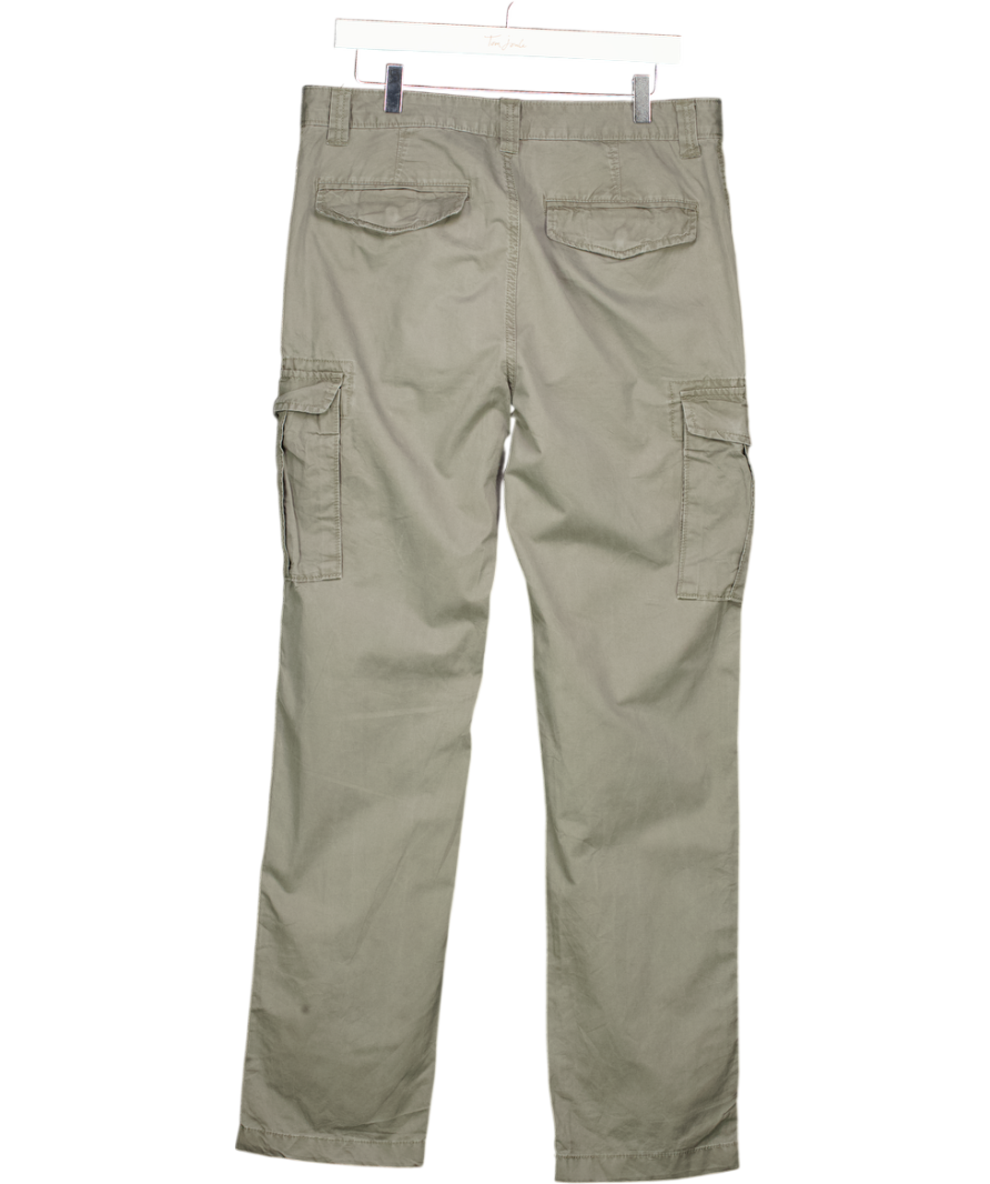 M&S Grey M&s Straight Fit Cargo Trousers W34
