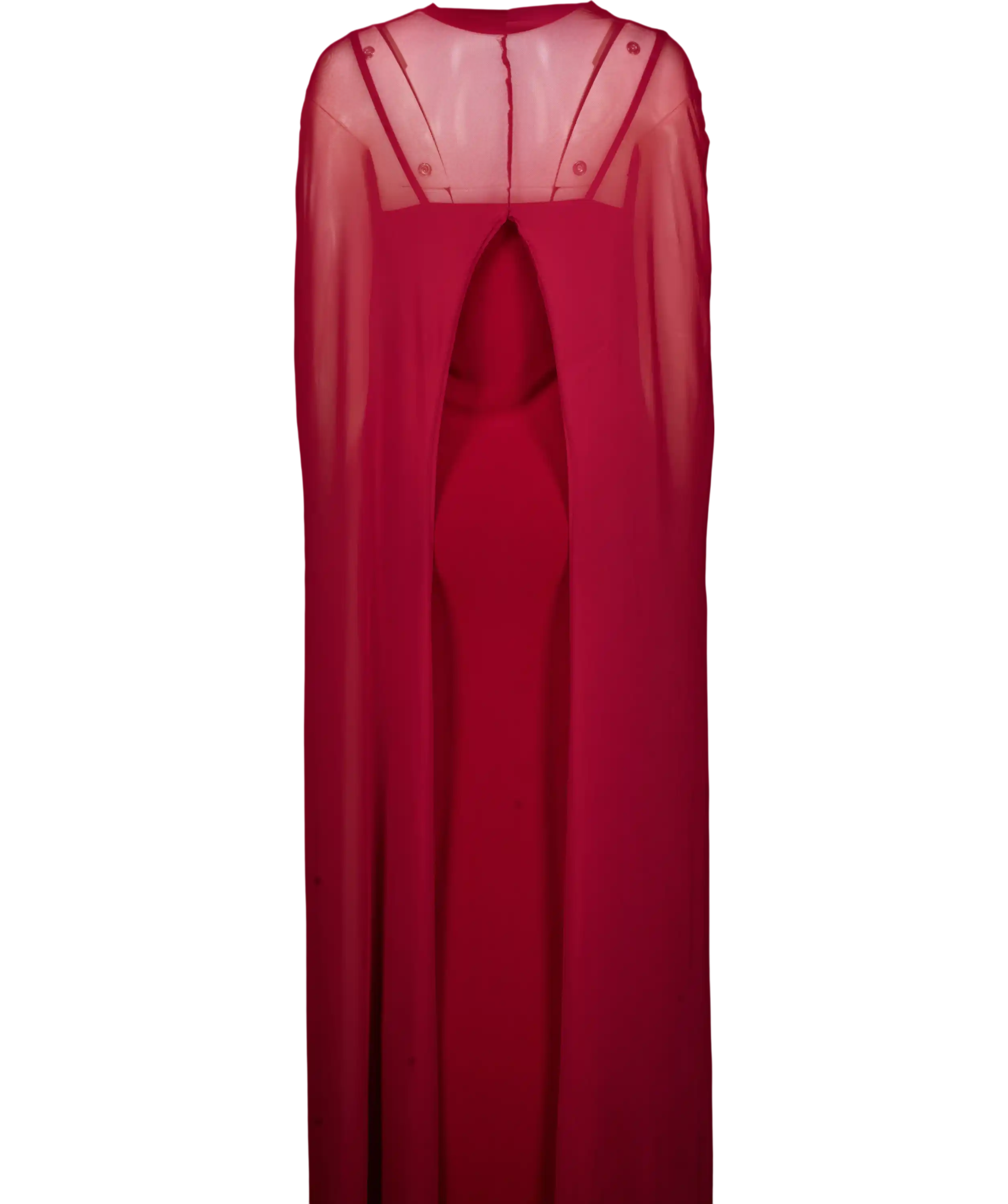 ASOS Dark Red Exaggerated Cape Maxi Dress UK S