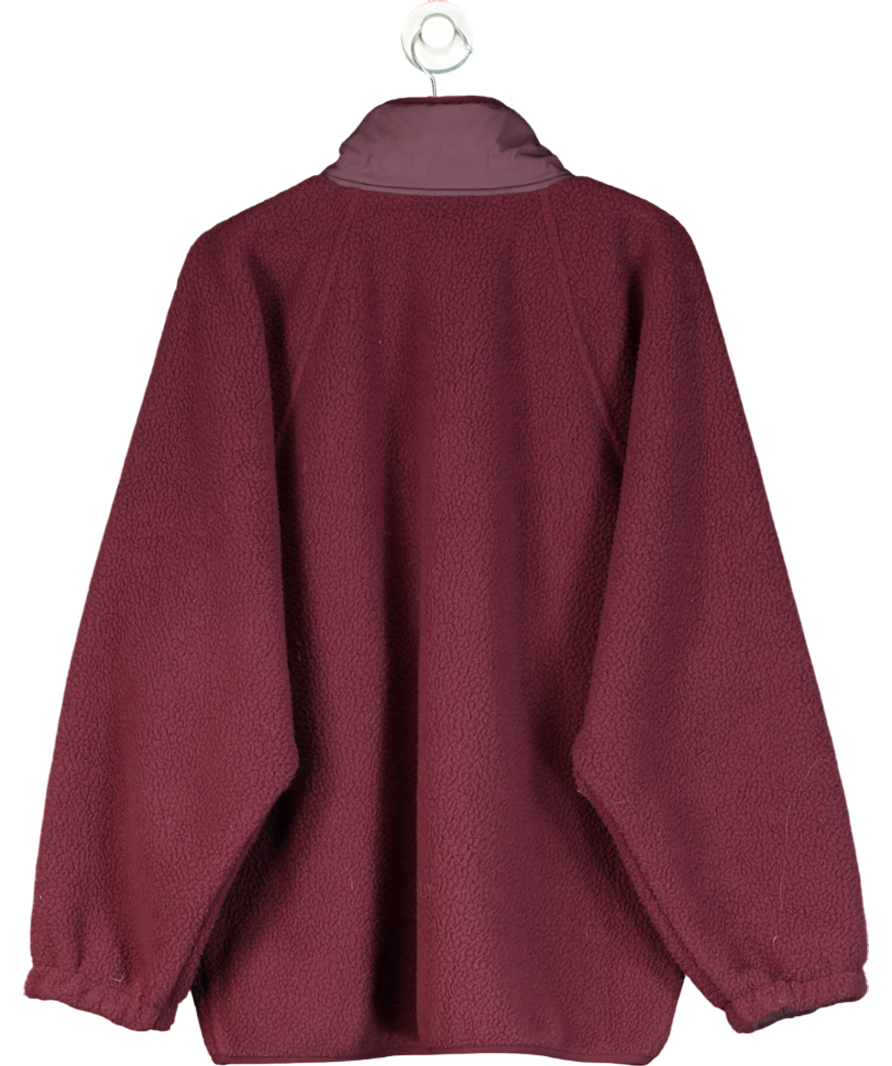 Free People Burgundy Hit The Slopes Fleece Jacket UK M