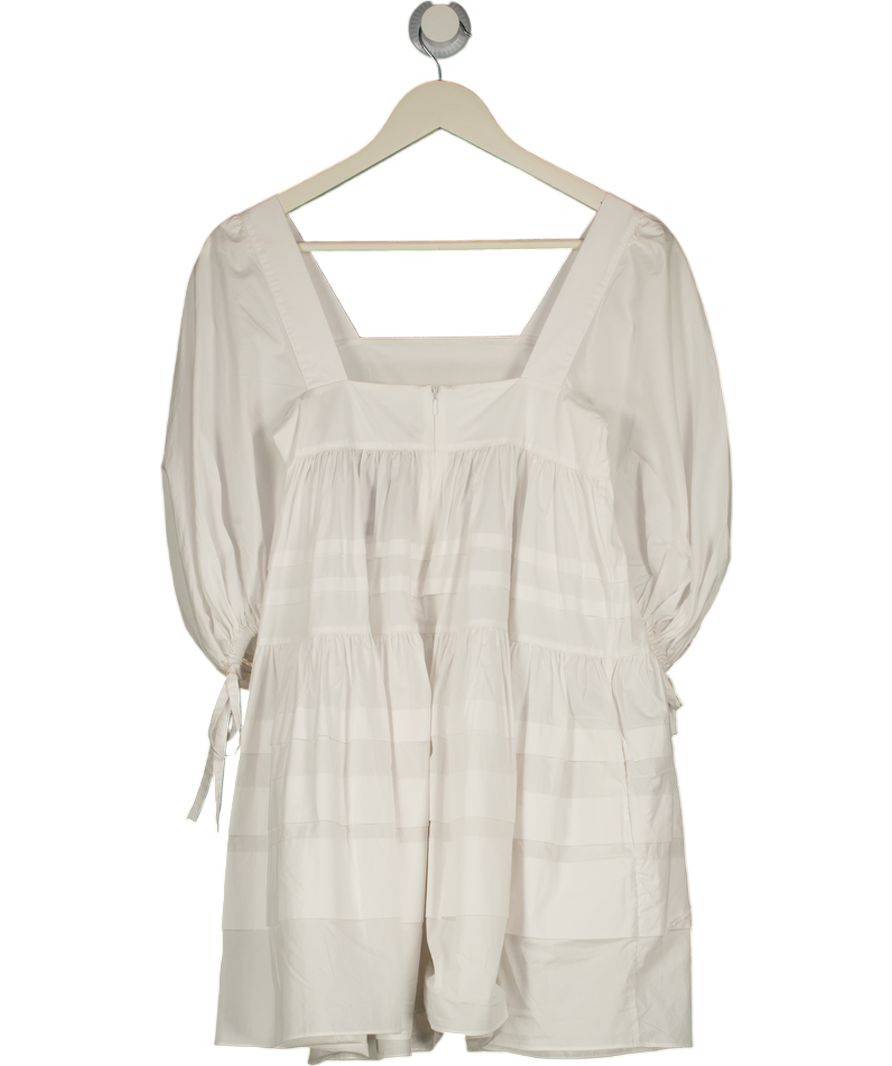 PAPER LONDON Martha White Cotton Summer Mini Dress UK 6