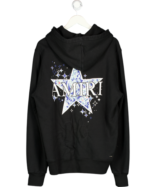 AMIRI Paisley Star Cotton Jersey Hoodie In Black UK M