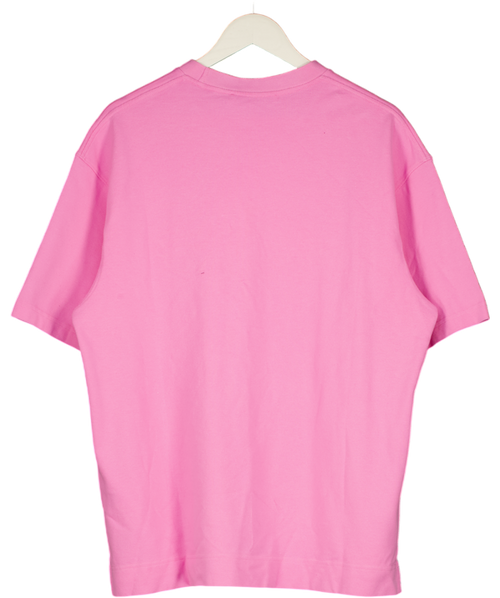Acne Studios Bubble Pink Embroidered Logo Relaxed Fit T-shirt UK S