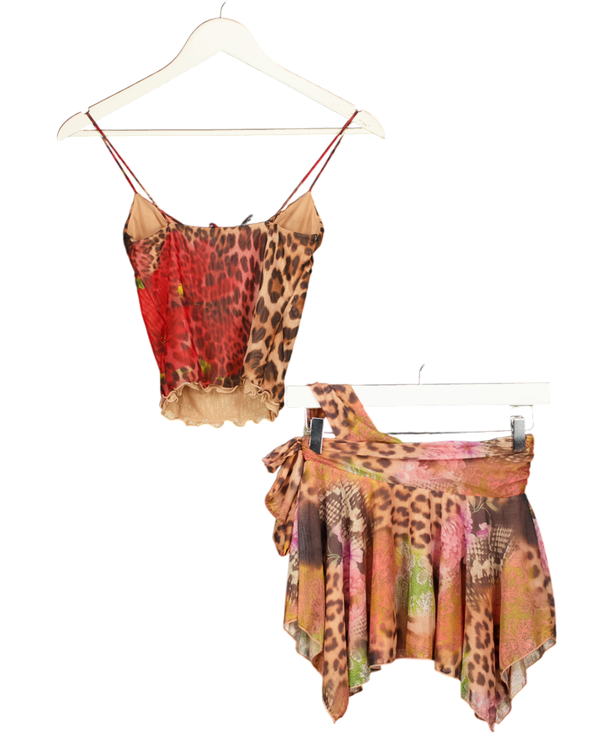 White Fox Multicoloured Floral Leopard Print Set UK XXS