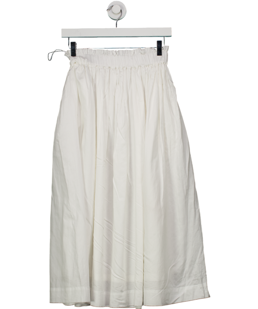 ESS THE LABEL White Pip Midi Skirt UK 8