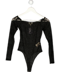 L'AGENCE Black Peonie Lace Bodysuit UK S