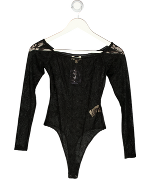 L'AGENCE Black Peonie Lace Bodysuit UK S