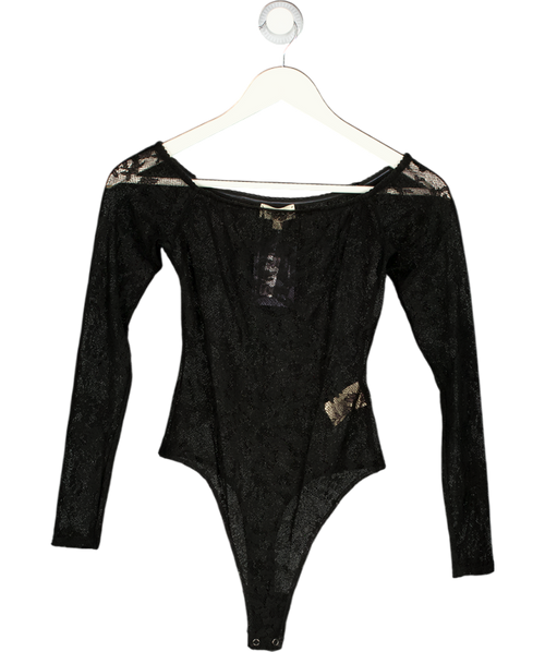 L'AGENCE Black Peonie Lace Bodysuit UK S