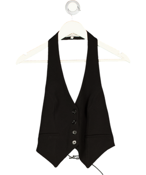 COURTNEY ZHENG Black Belt Back Waistcoat Top Sz3 UK S/M