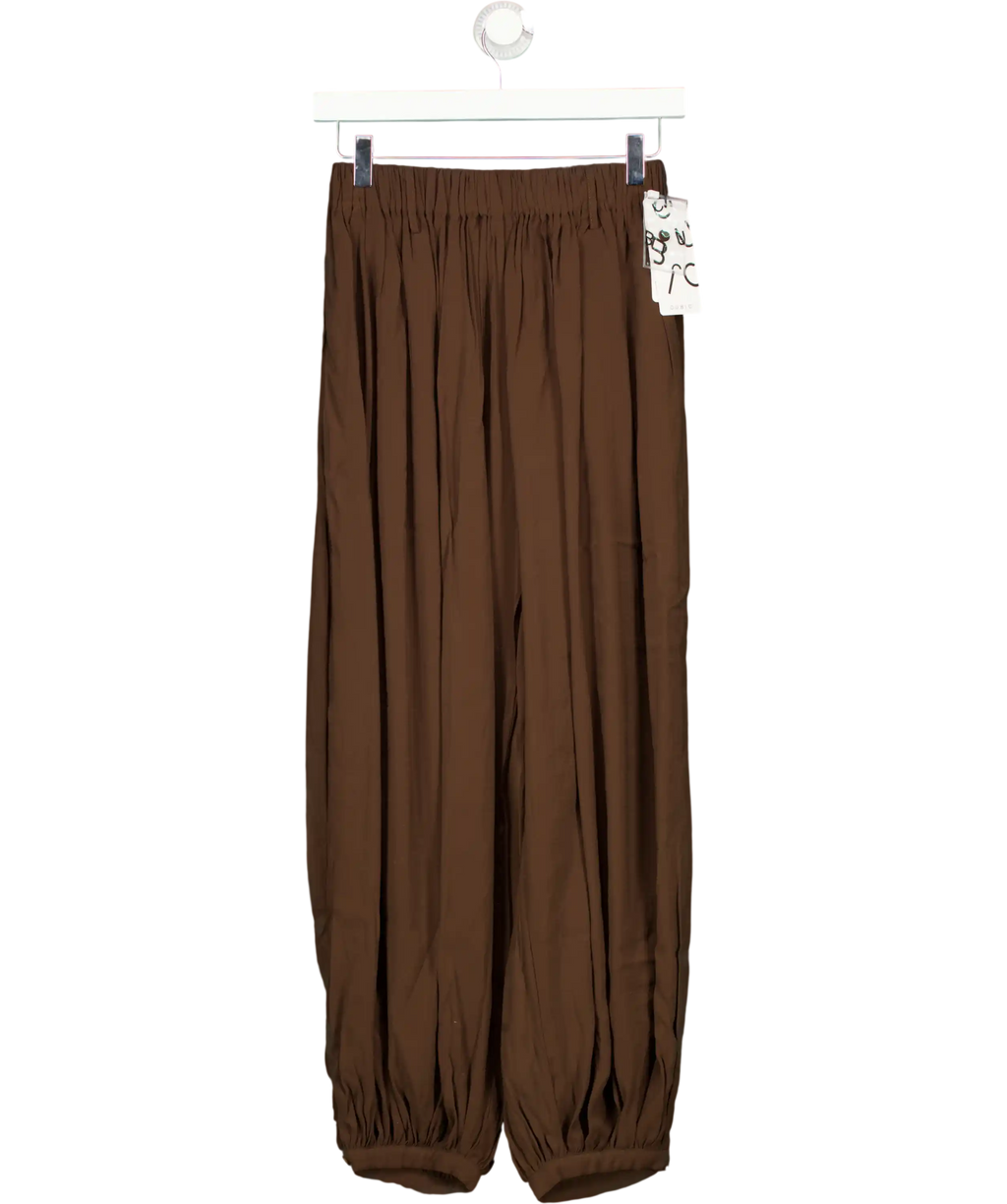 CUBIC Brown Pleated Lantern Pants UK S