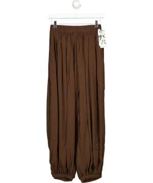 CUBIC Brown Pleated Lantern Pants UK S