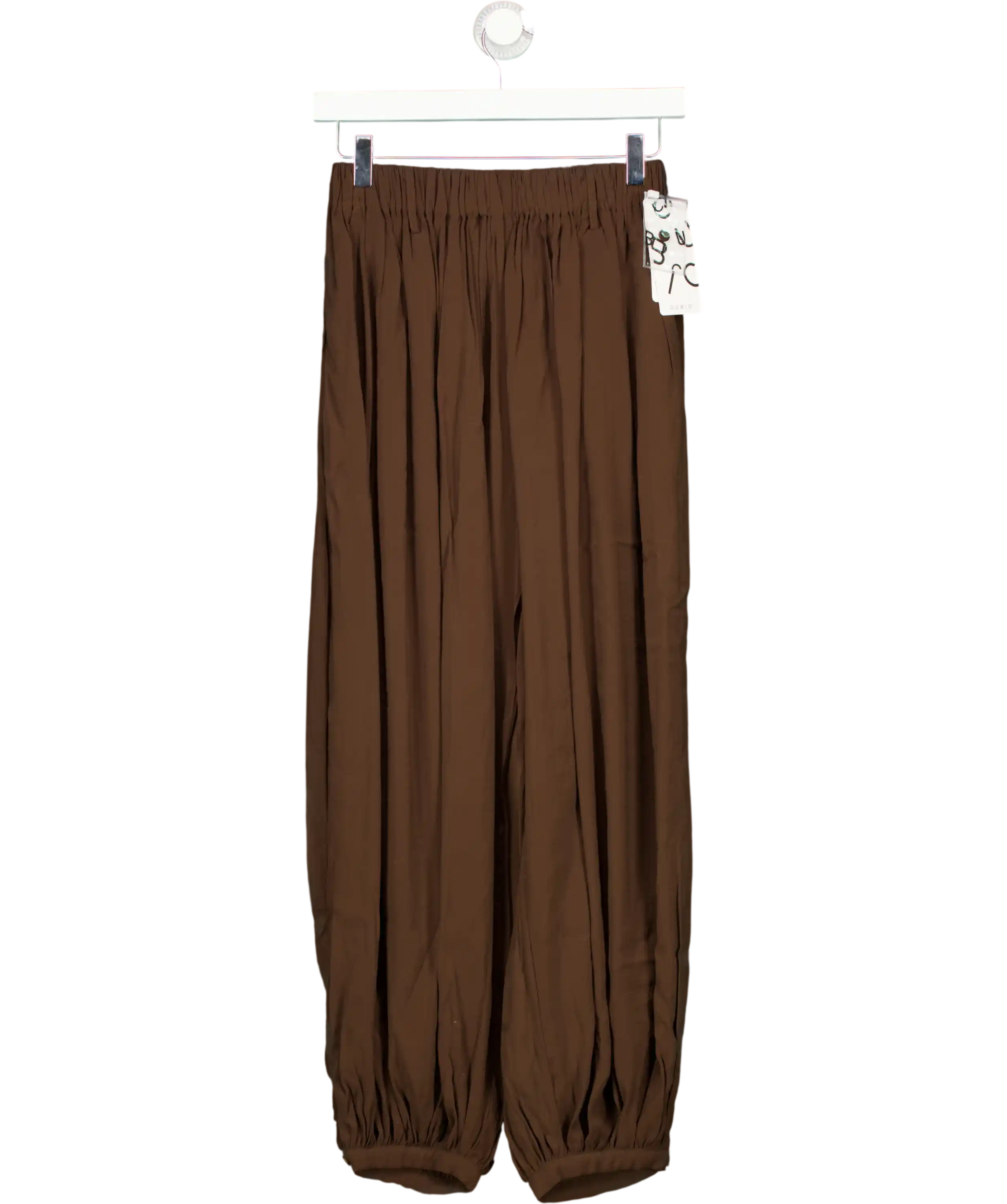 CUBIC Brown Pleated Lantern Pants UK S