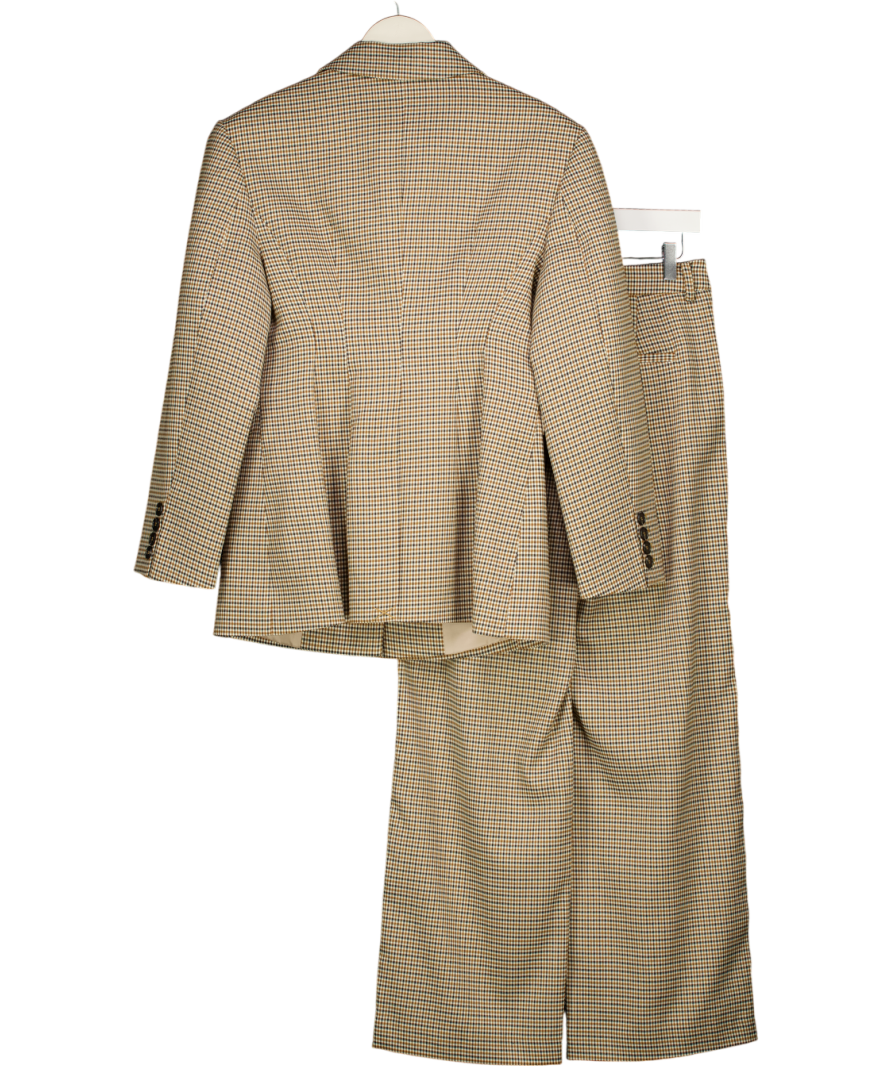 NEVER FULLY DRESSED. 2-piece Cream / Brown Check Blazer And Trouser Set UK 10