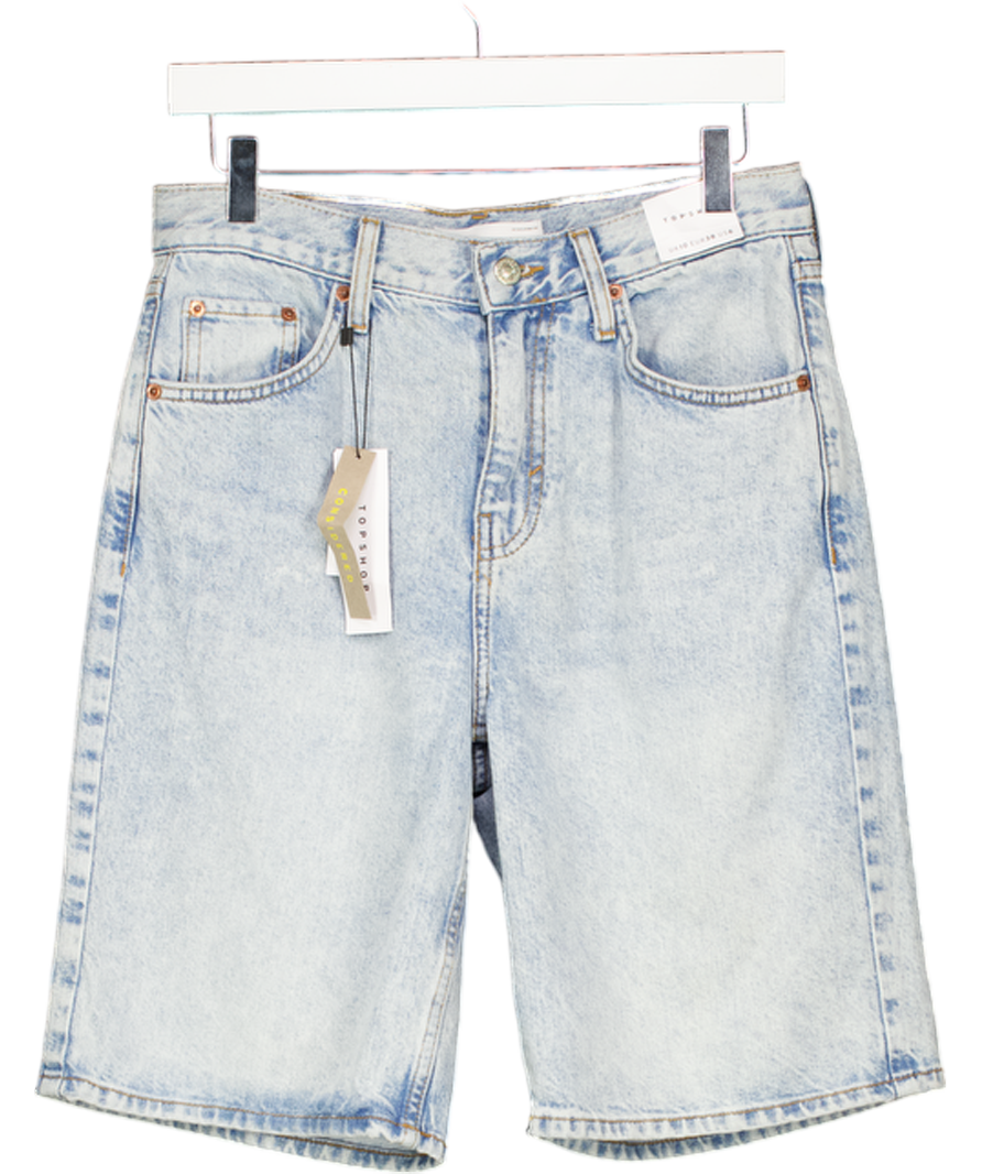 TOPSHOP Longer Length Blue Denim Shorts UK 10