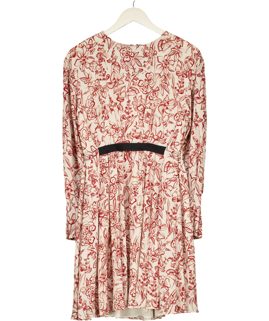 JASON WU Cream Pleated Floral-print Dress UK 6