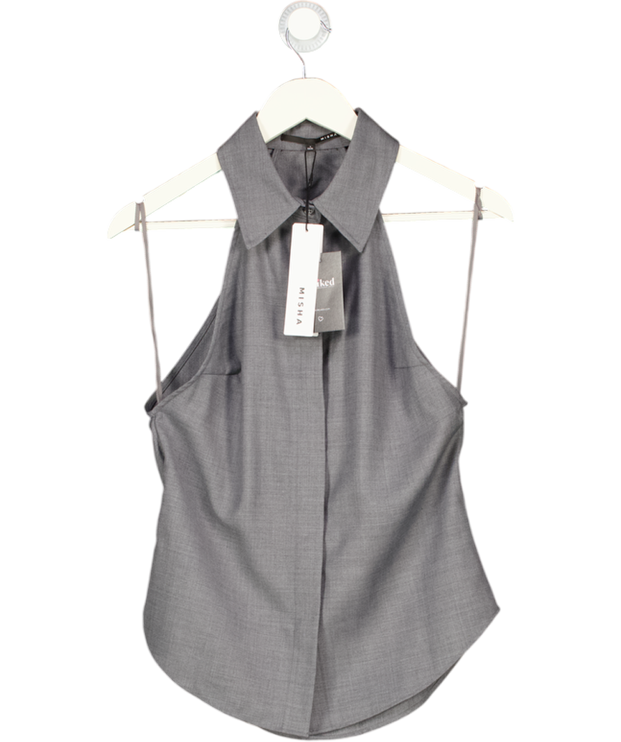 MISHA Grey Australia Halter Shirt UK S