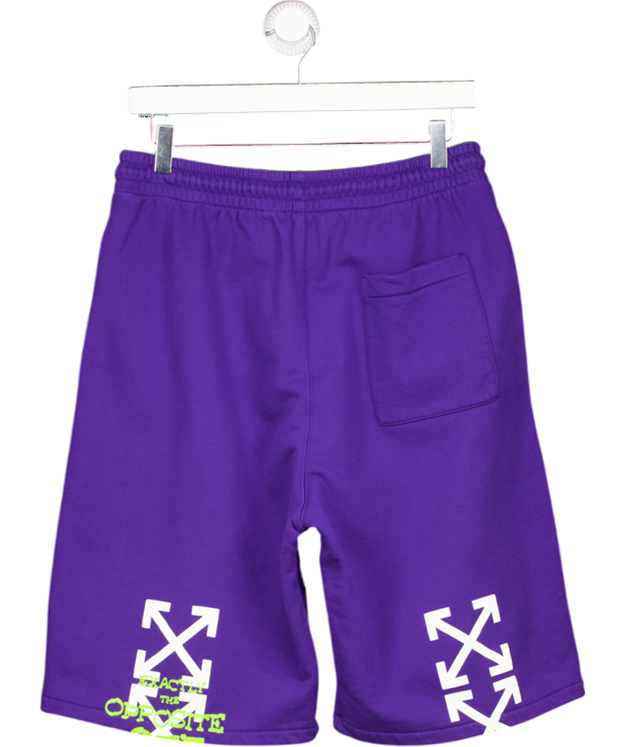 Off-White Off-white Opposite Arrow Sweat Shorts In Purple / Lime UK S