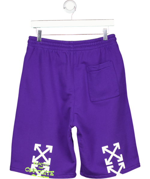 Off-White Off-white Opposite Arrow Sweat Shorts In Purple / Lime UK S
