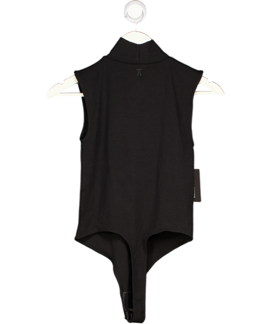 THE PARK Black Joyce Power 3 Turtleneck Thong Bodysuit UK M