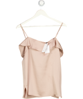 REISS Dusty Pink Jessica Frill Front Cami Top UK 12