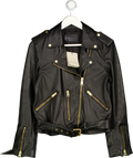 ALLSAINTS Balfern Black / Gold Leather Biker Jacket UK 10