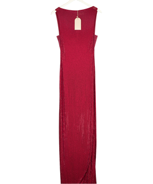 MESHKI Magnolia Sleeveless Diamante Maxi Dress - Wine Red UK S