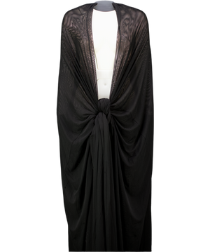 BBXBRAND Black Aluya Mesh Draped Cape One Size