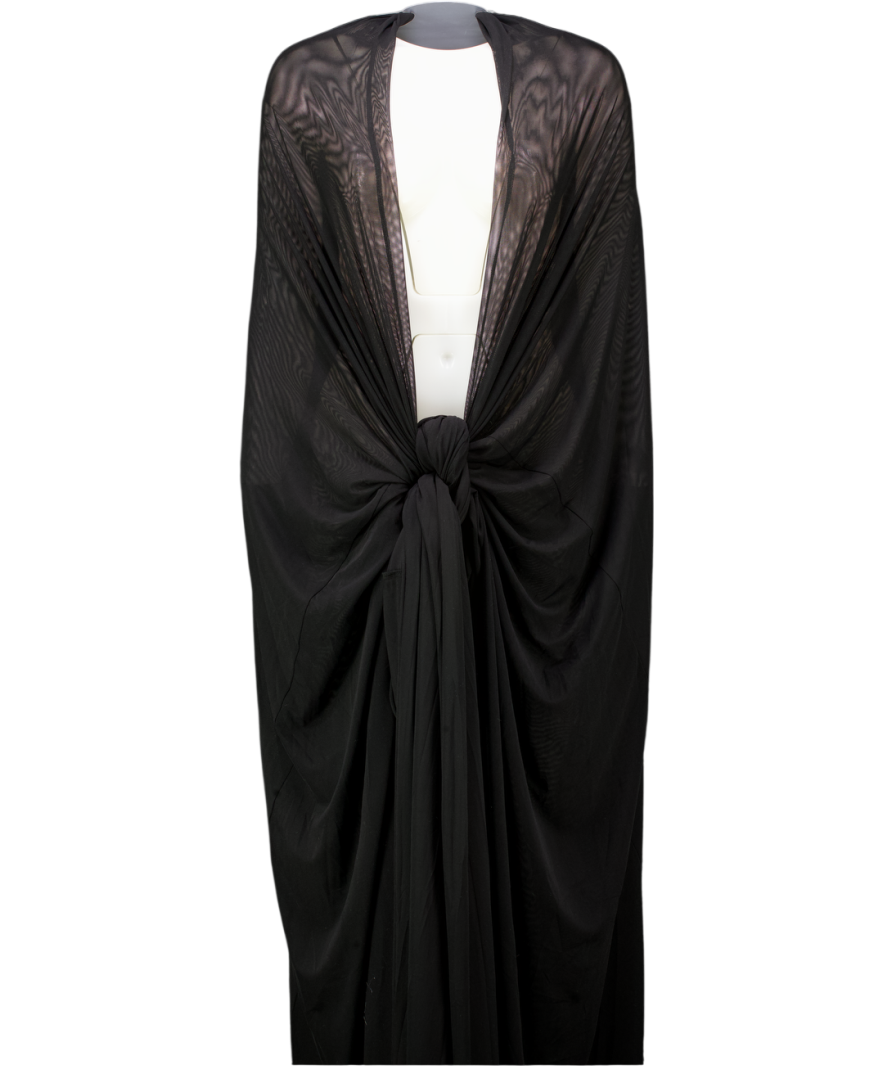 BBXBRAND Black Aluya Mesh Draped Cape One Size