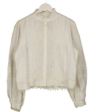 Skall White Lace Inset Blouse UK M