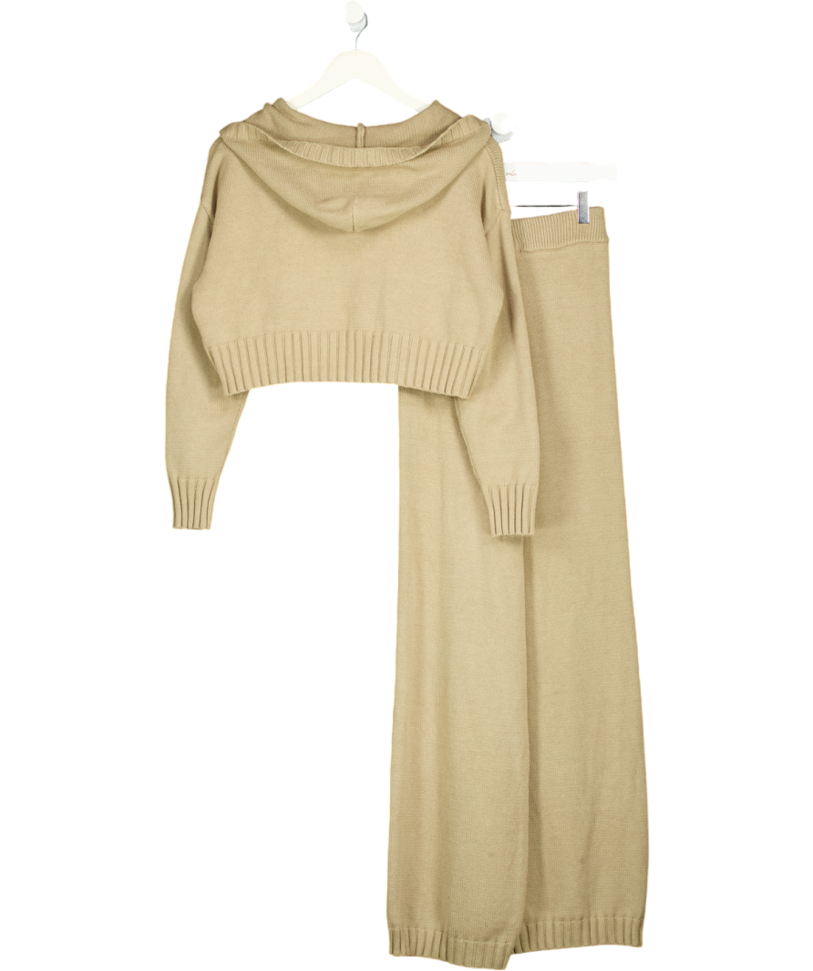 CARAMELLA 2-piece Beige Knit Loungewear Set UK S