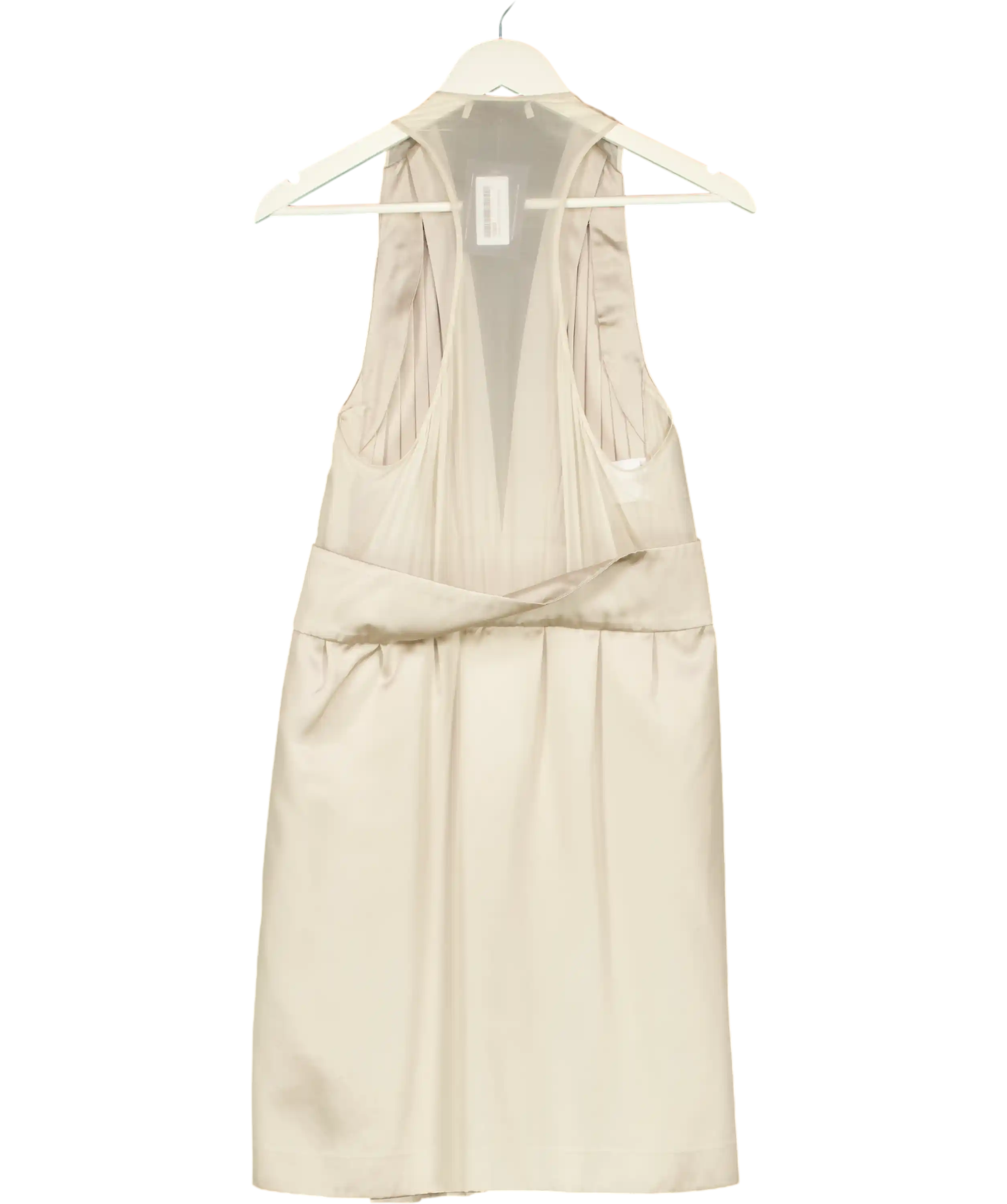 Stella McCartney Grey Pleated Silk-blend Plunge Halter Dress  It 42 UK 10