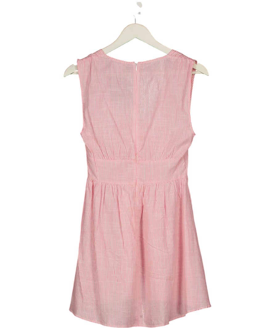 ASOS Pink Stripe Cotton Mini Dress UK 8