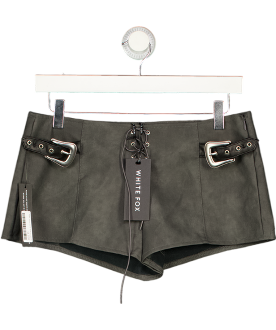 WHITE FOX 2-piece In The Crowd Bustier Top (uk M) & Shorts Set (uk S) - Charcoal Grey UK S/M