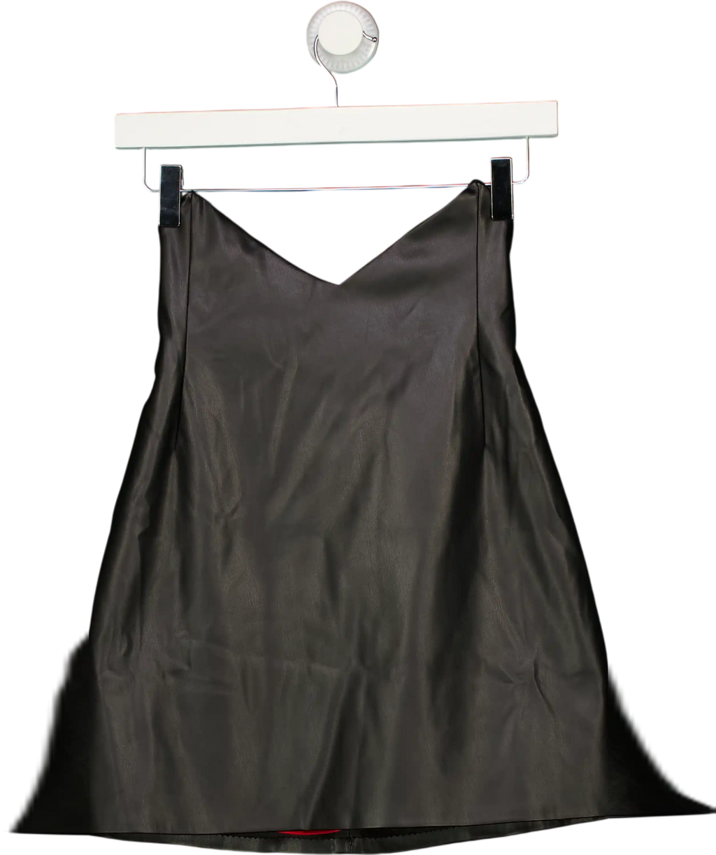 LIKA Black Butter-soft Faux Leather Corset Top UK S
