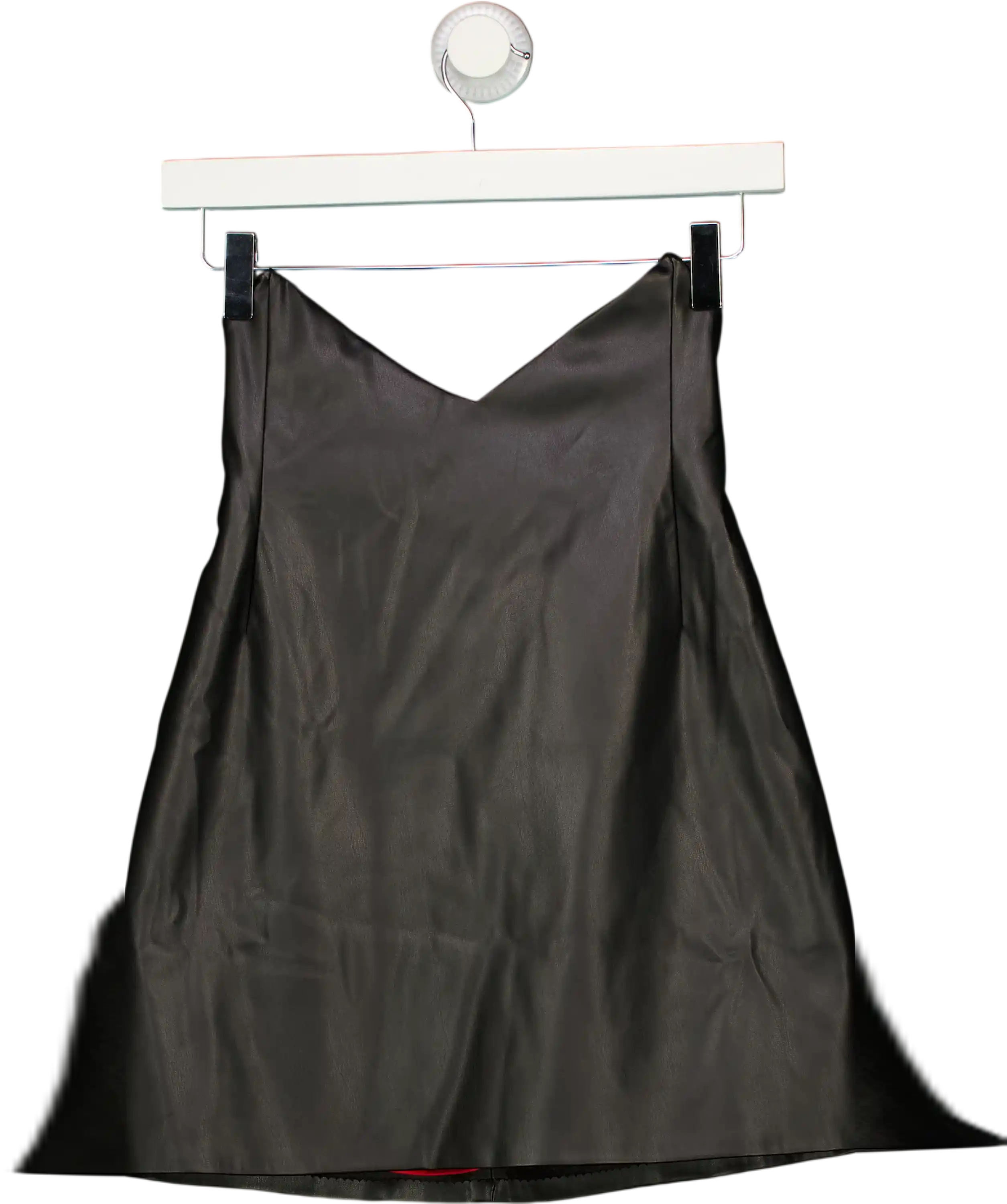 LIKA Black Butter-soft Faux Leather Corset Top UK S