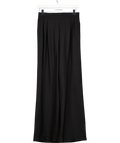 SUNSPEL Black Fine 100% Wool Pleated Straight Leg Trousers UK XS