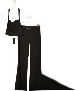 TIGER MIST 2-piece Black Kittie Stretch Buckle Detail Top And Trouser Set UK S