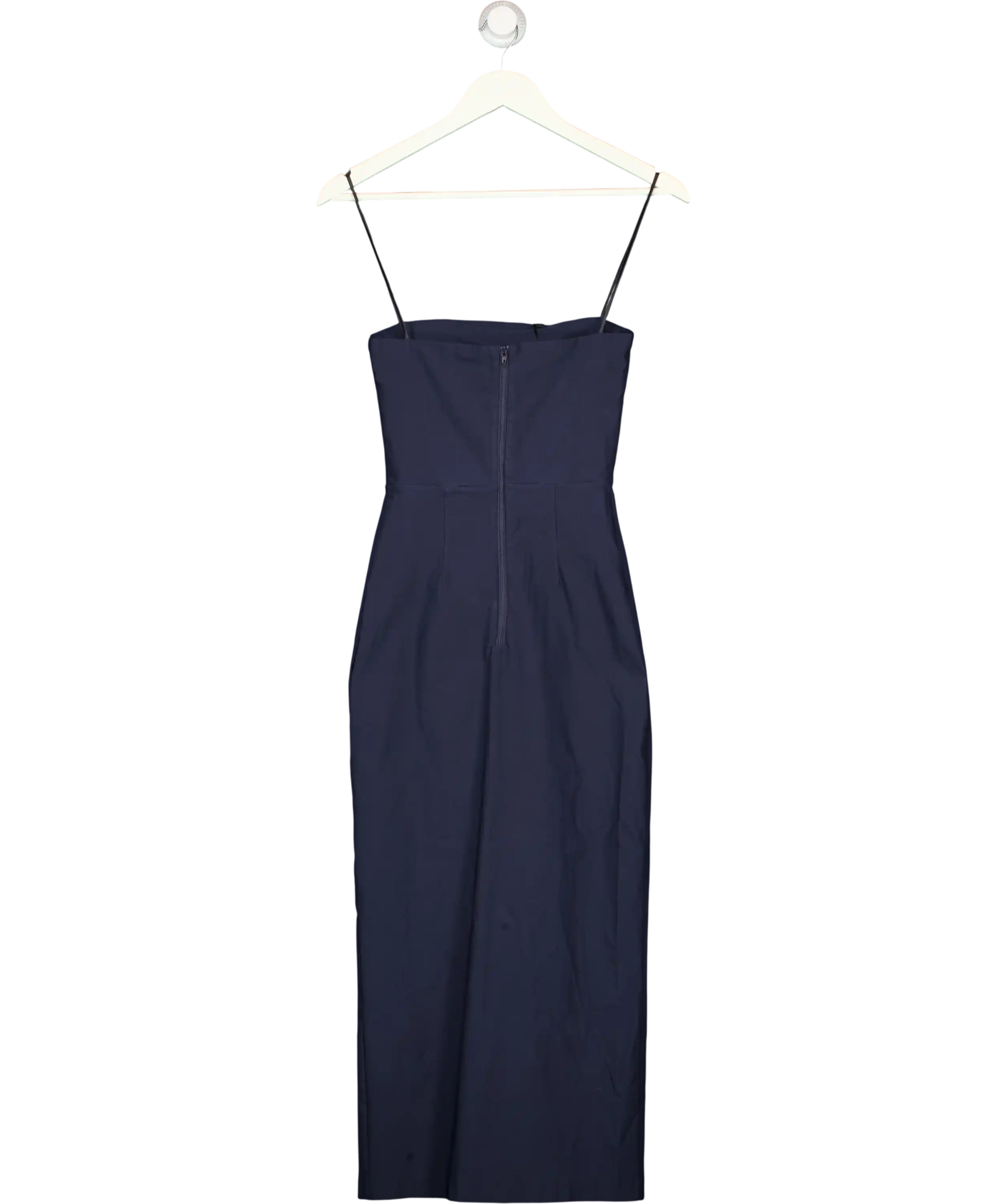 Vesper Blue Strappy Midi Dress With Thigh Split In Navy UK 6