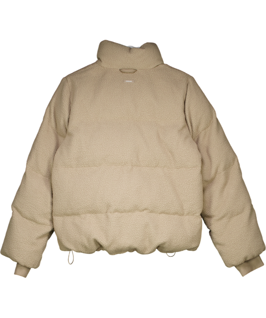 gymshark Beige Sherpa Puffer Jacket UK S