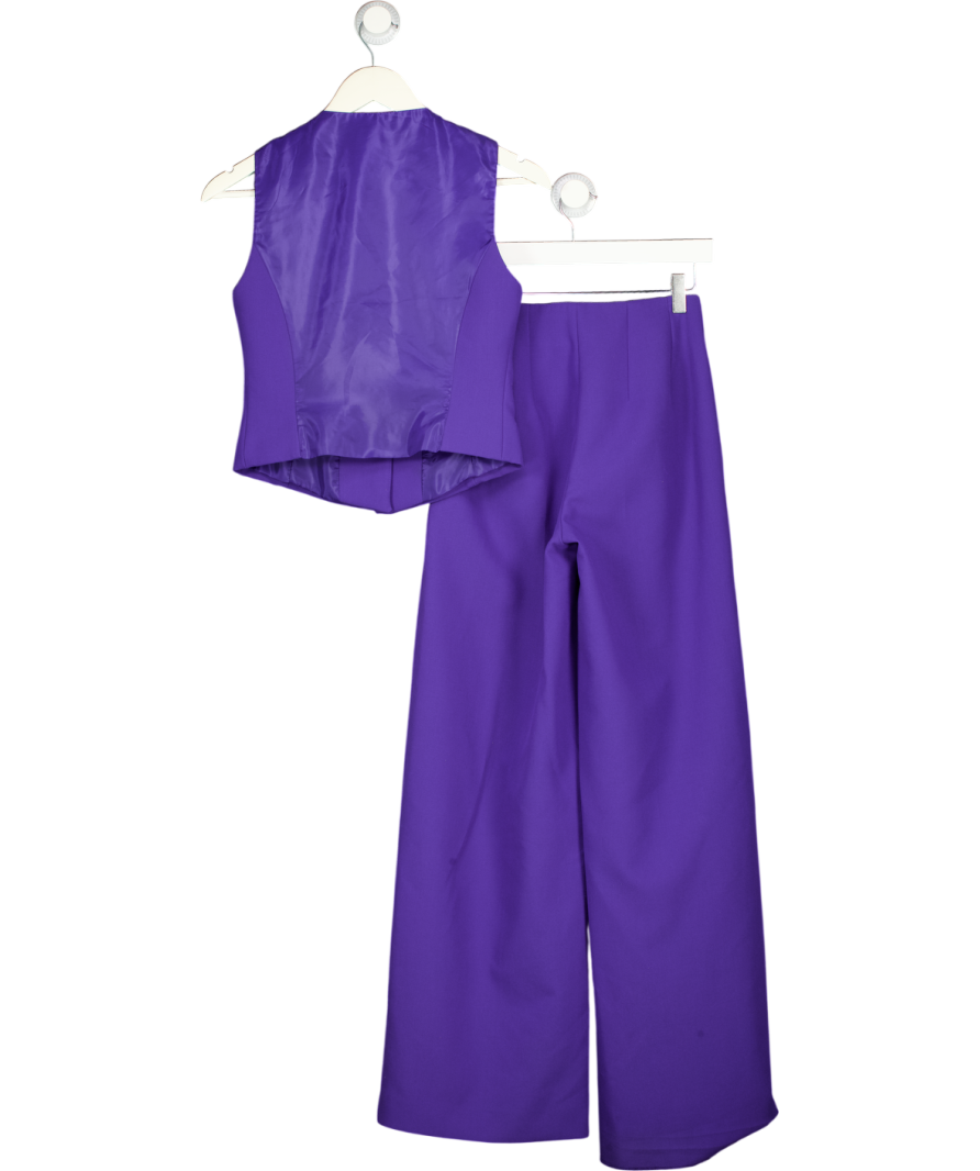 KAREN MILLEN 2-piece Purple Clean Tailored Waistcoat And Wide Leg Trouser Set UK 8