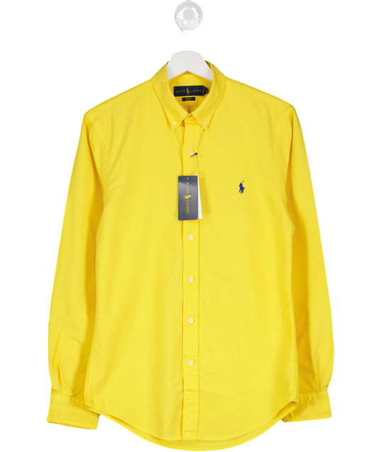 Polo Ralph Lauren Yellow Slim Fit Shirt With Embroidered Polo Player BNWT UK S