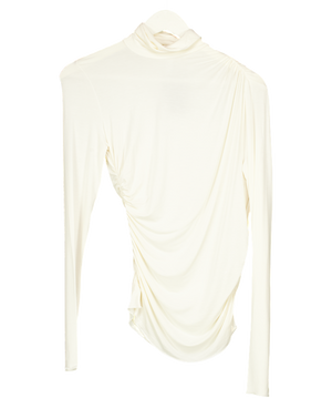 & Other Stories Cream Draped Turtleneck Top UK S