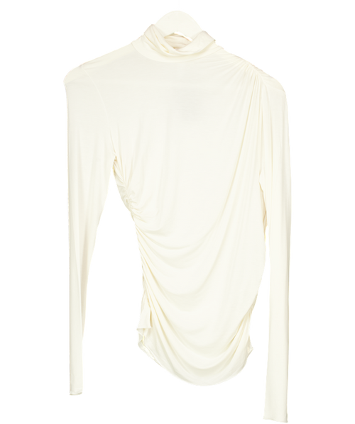 & Other Stories Cream Draped Turtleneck Top UK S