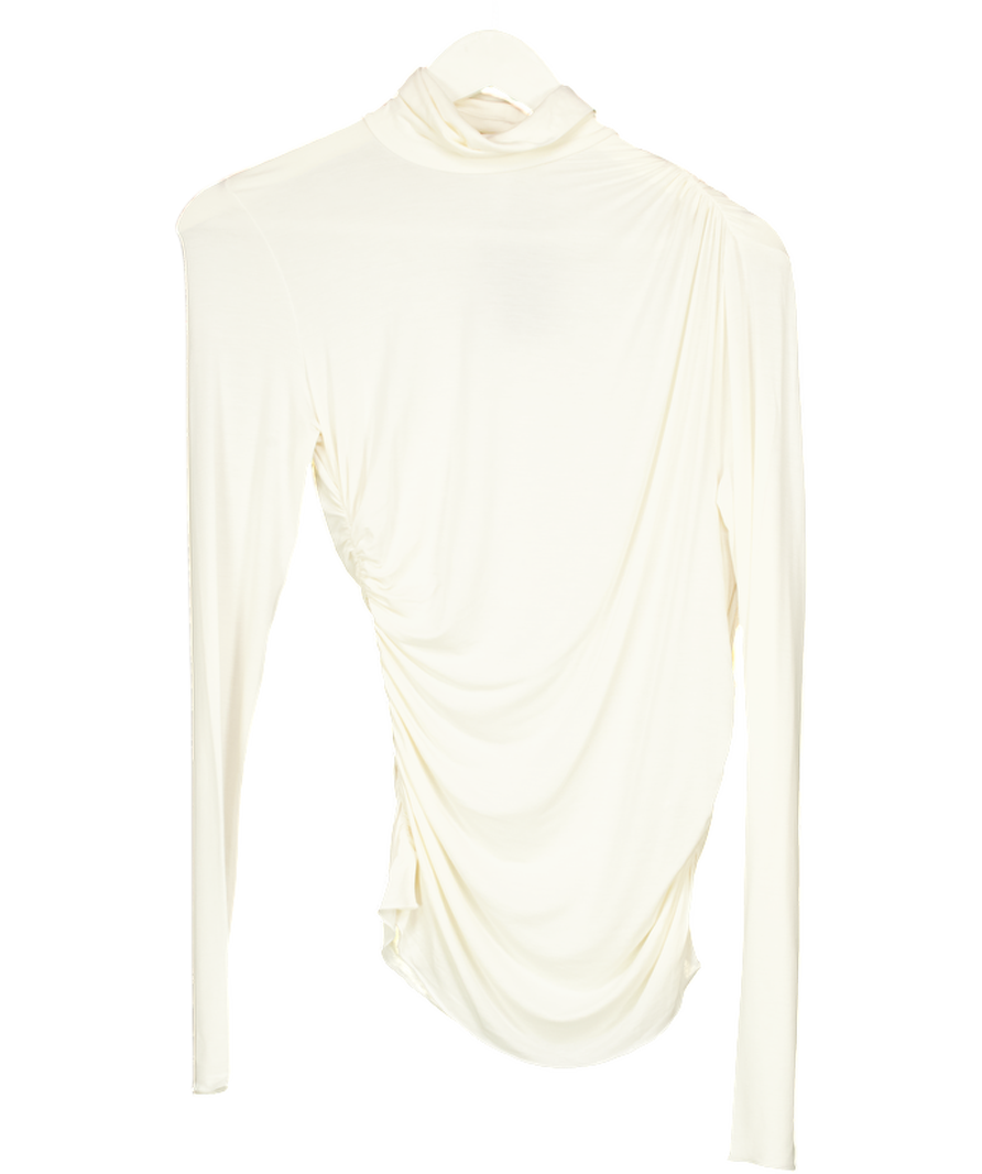 & Other Stories Cream Draped Turtleneck Top UK S