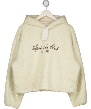 RESERVED Cream Apres Ski Borg Hoodie UK L