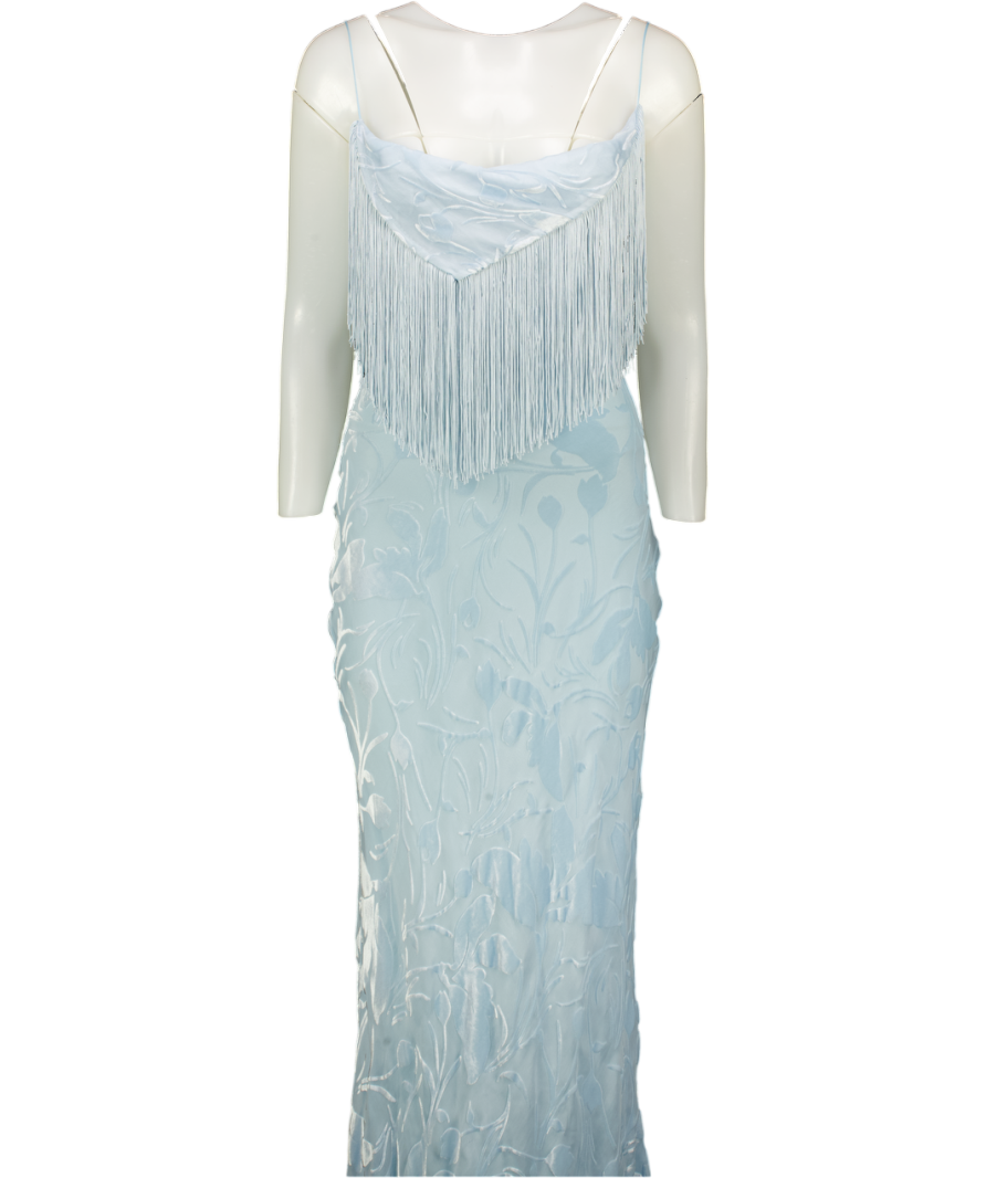 RAT & BOA Baby Blue Inaya Devore-print Woven Maxi Dress UK S