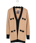 L'AGENCE Camel / Black Elin Four Pocket Cardigan UK XS