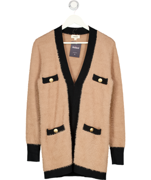 L'AGENCE Camel / Black Elin Four Pocket Cardigan UK XS